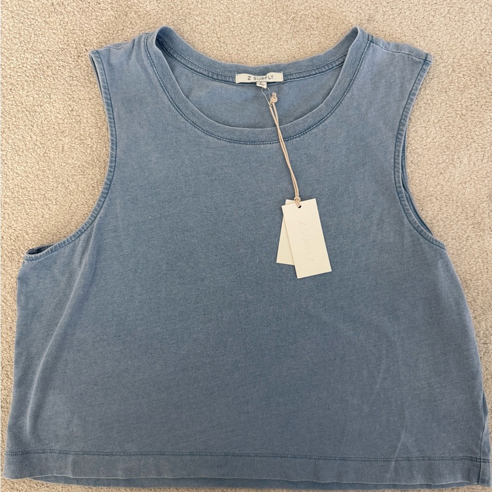 SLOANE JERSEY DENIM MUSCLE TANK